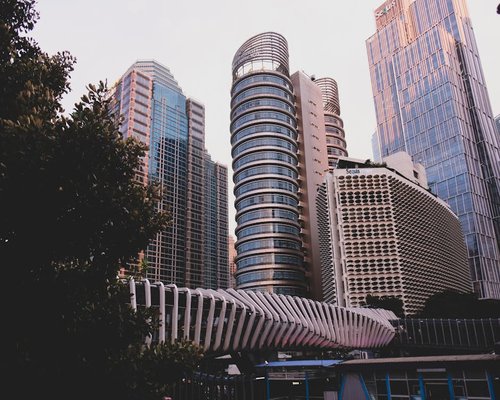 Modern office building facade in South Jakarta